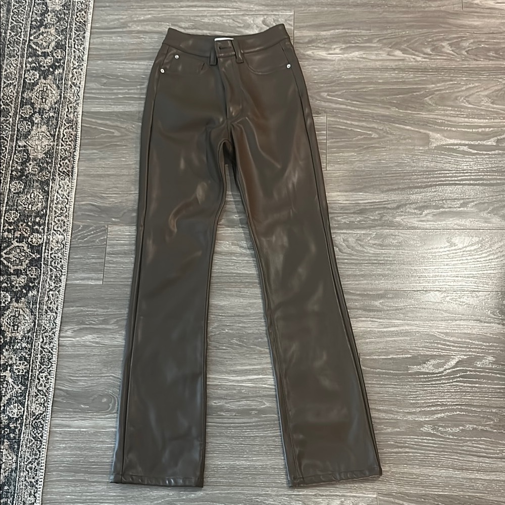 WeWoreWhat Brown Faux Leather Pants